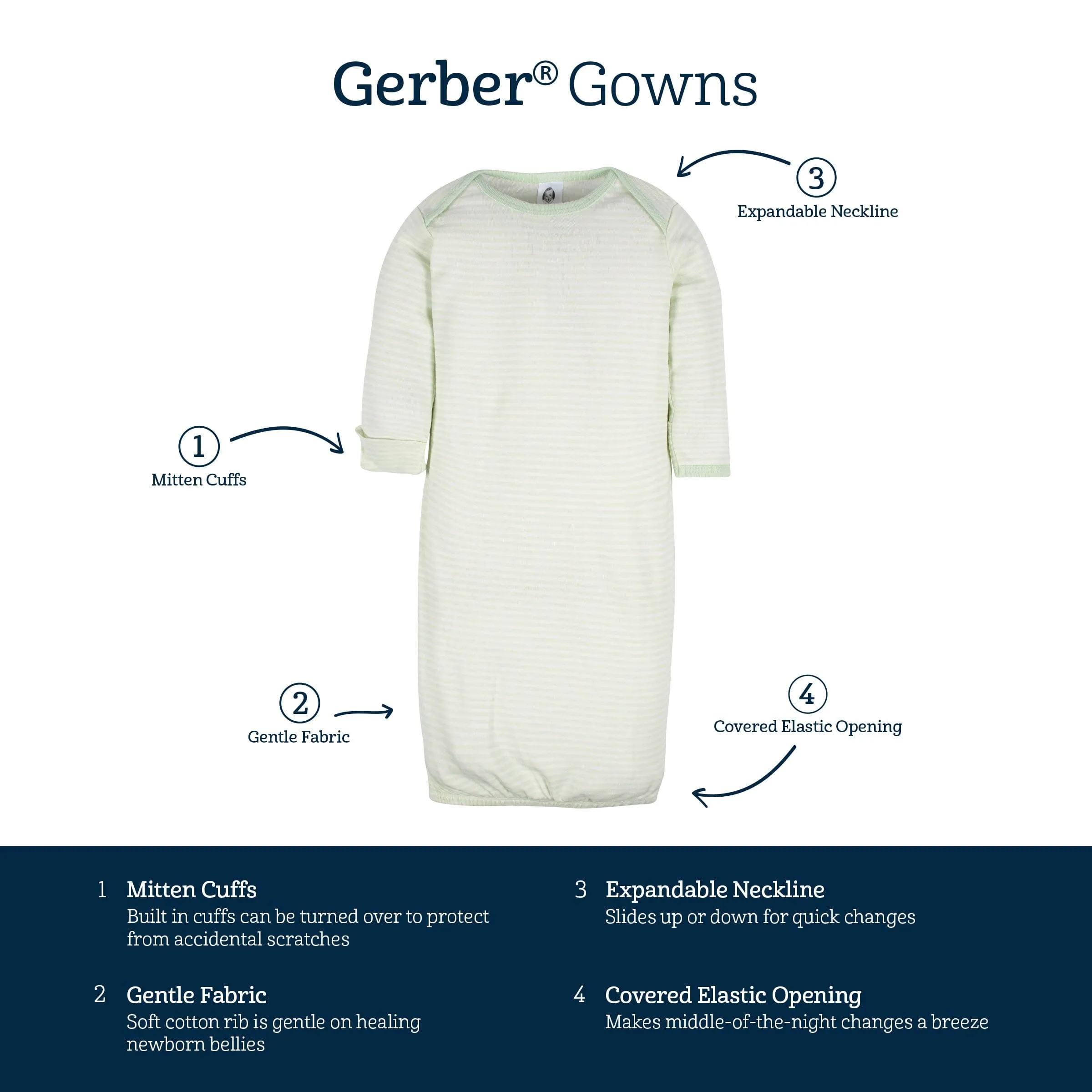 4-Pack Baby Boys Space Explorer Gowns