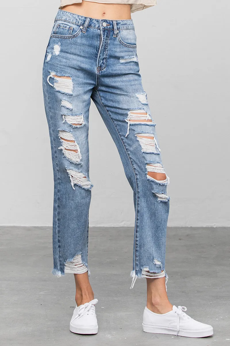 Abby Distressed Girlfriend Jeans