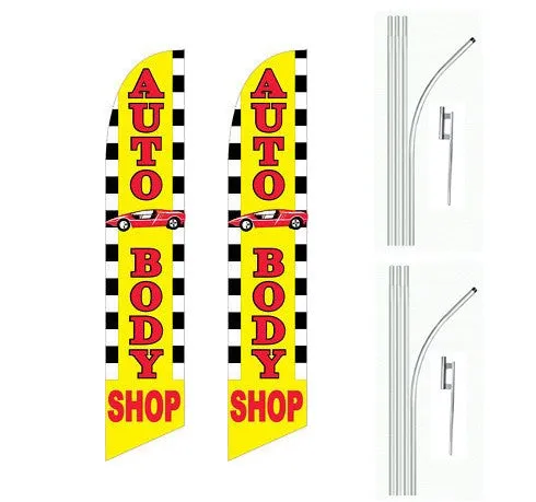Auto Body Shop Swooper Feather Flag