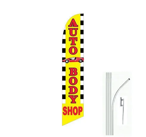 Auto Body Shop Swooper Feather Flag