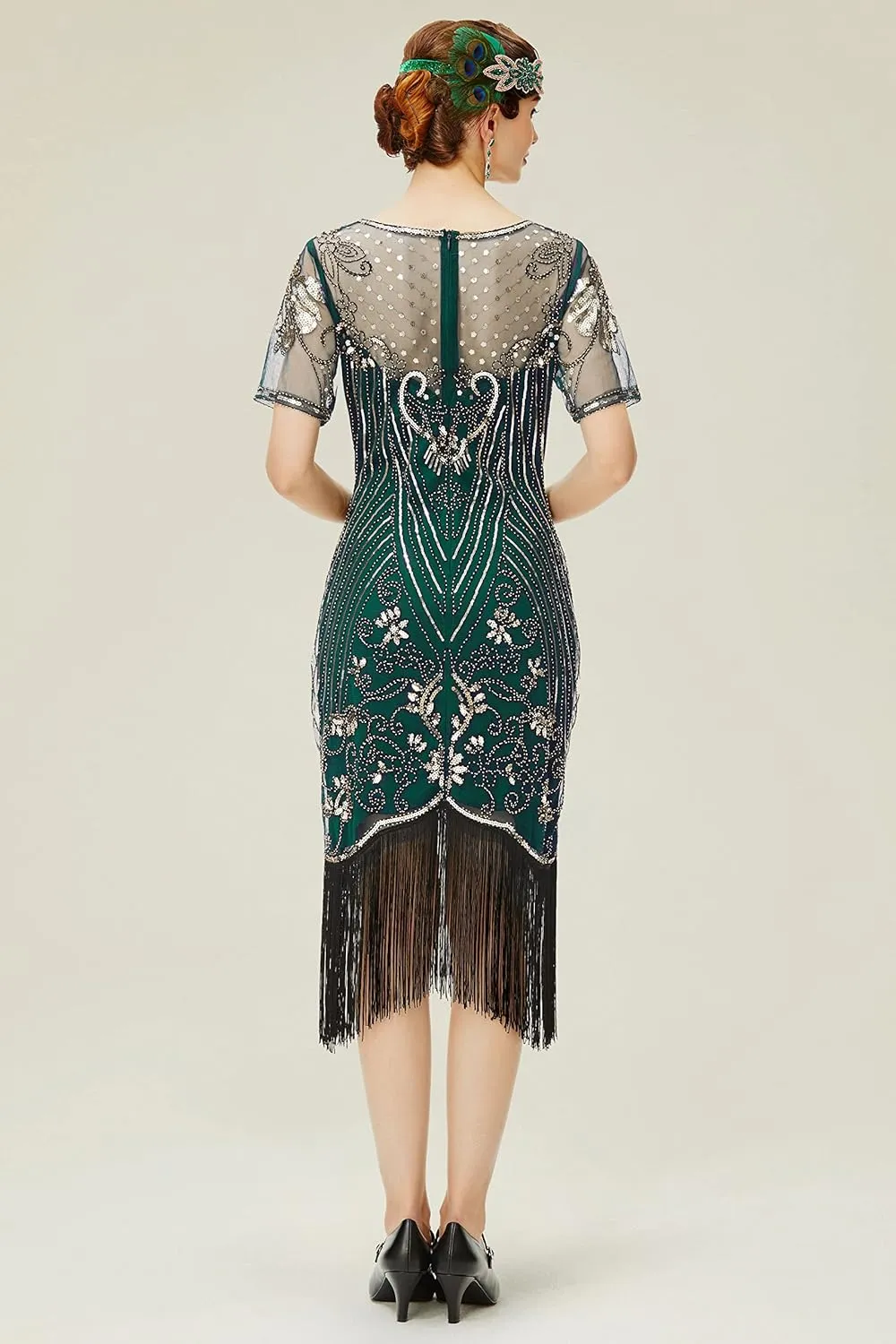 BABEYOND Flapper Dresses 1920s Gatsby - Roaring 20s Sequin Beaded Dress Fringe Dress