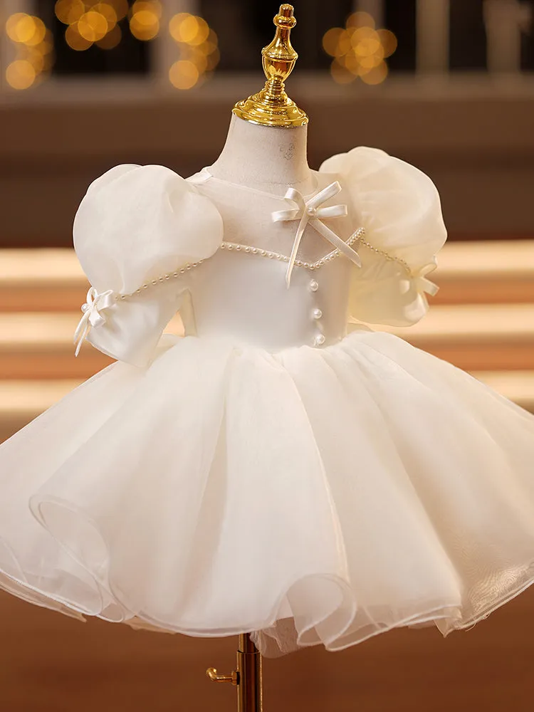 Baby Girl Formal Princess Dresses Girl Fluffy Puff Sleeves Birthday Party Dresses Toddler Ball Gowns
