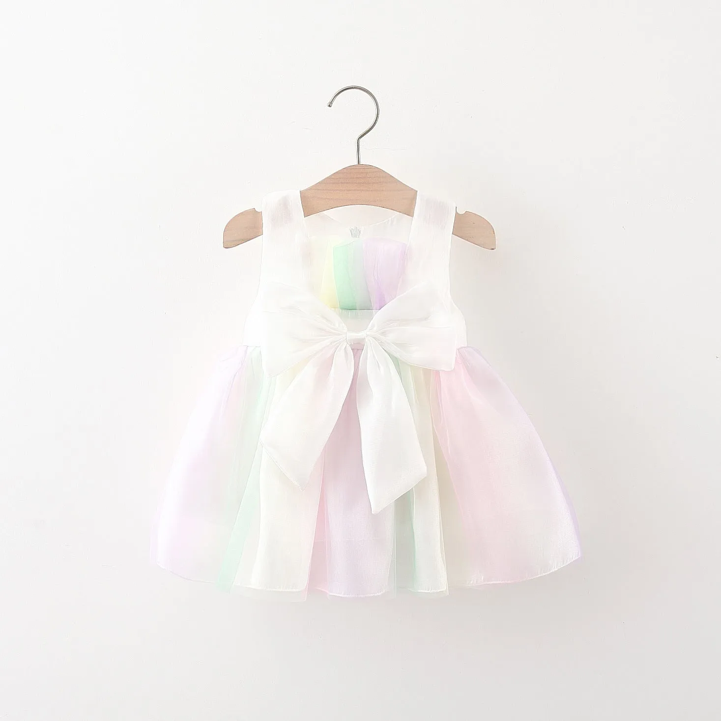 Baby Girl New Summer Colorful Tulle Sleeveless Dress Toddler Ball Gowns