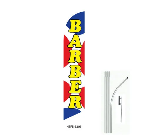 Barber Swooper Feather Banner Flag Sign