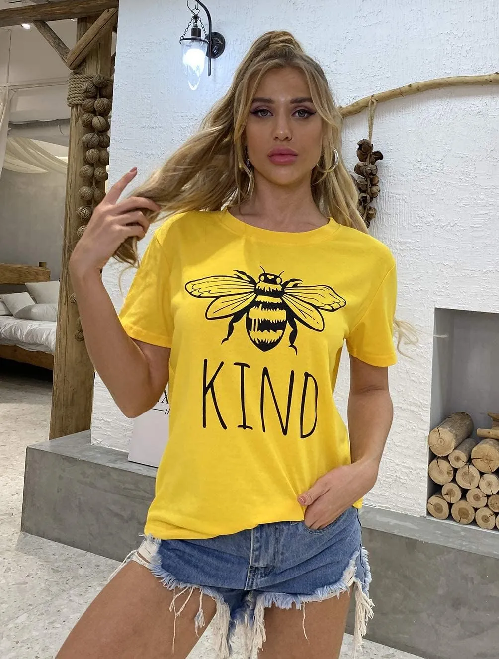 Be Kind Tshirt Women Cute Bee Graphic Shirt Funny Inspirational Teacher Short Sleeve Tees Tops
