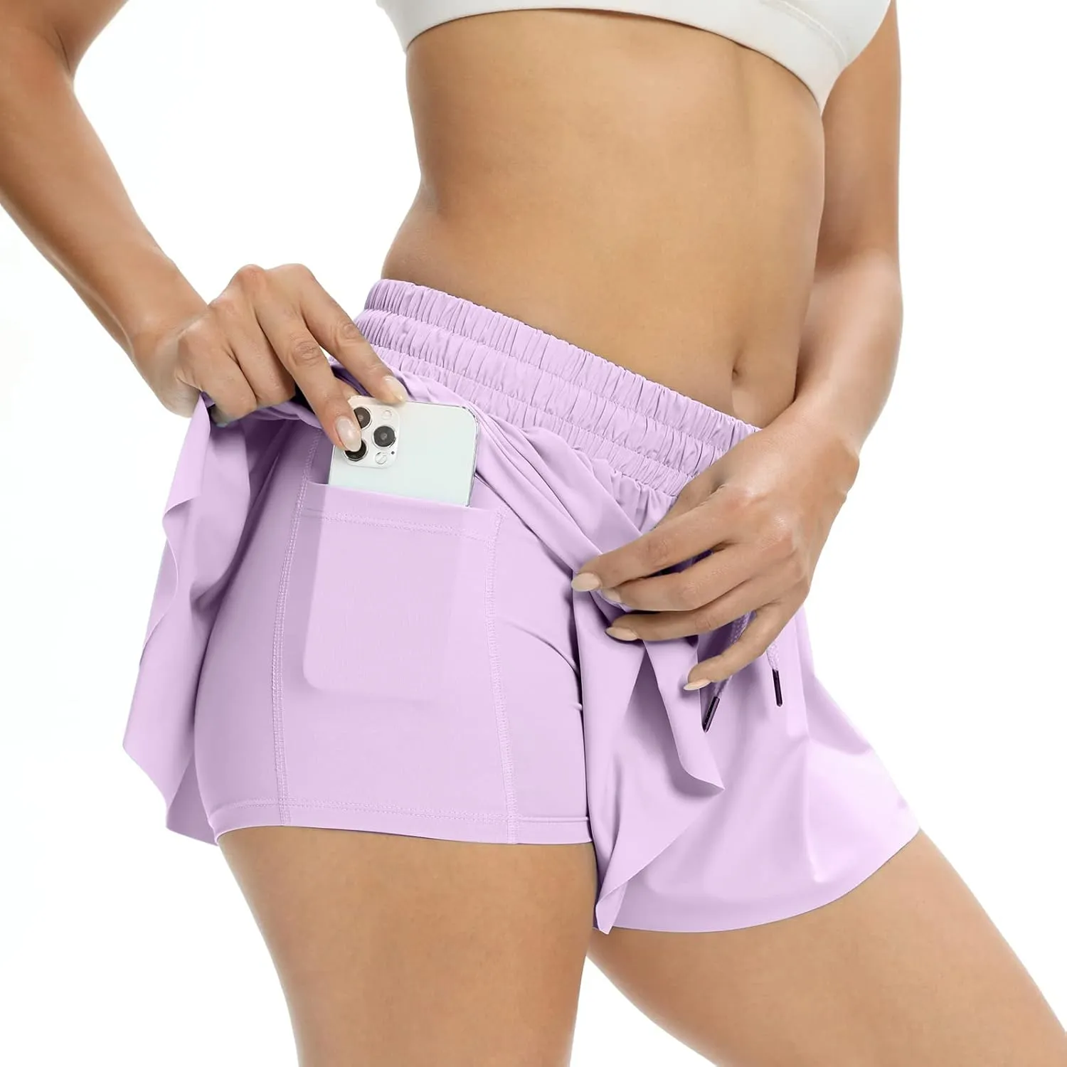 Blaosn Flowy Athletic Shorts for Women Gym Yoga Workout Running Short Pants Tennis Skort Skirt Cute Clothes Casual Summer