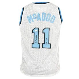Bob McAdoo Signed HOF 2000 Inscription Buffalo White Basketball Jersey (Beckett)