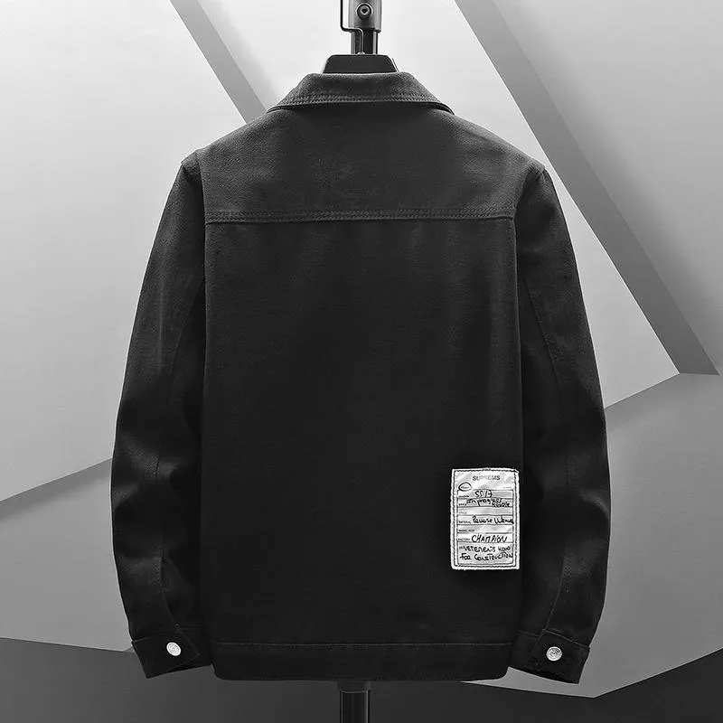 Button Solid Denim Shirt Jacket