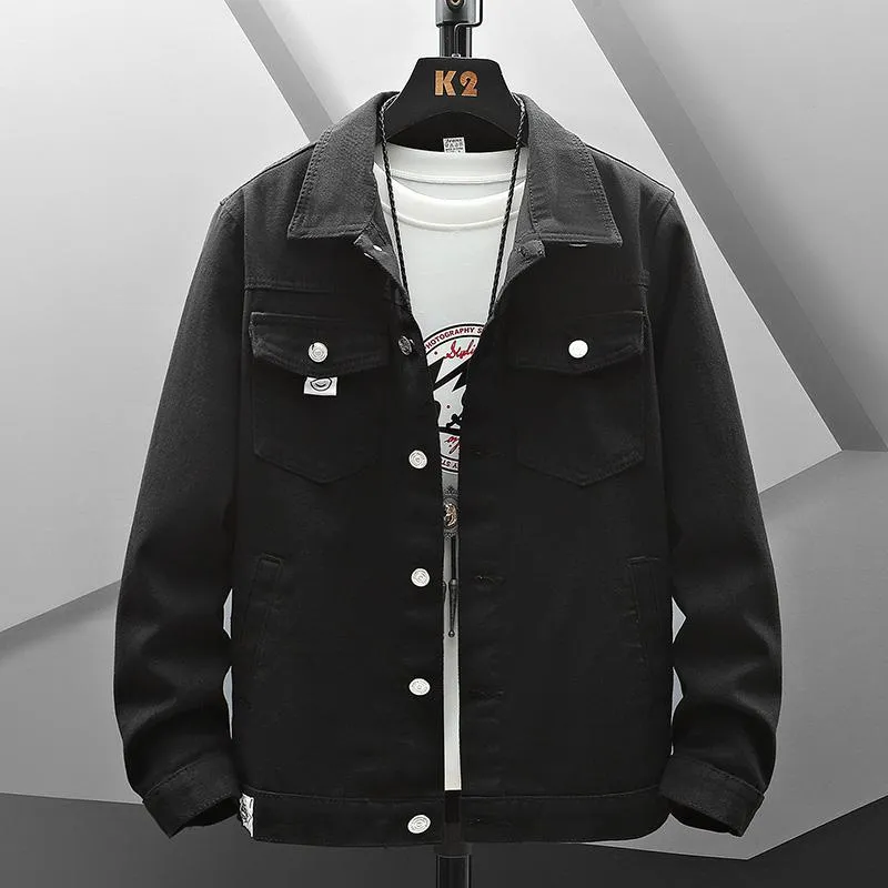 Button Solid Denim Shirt Jacket