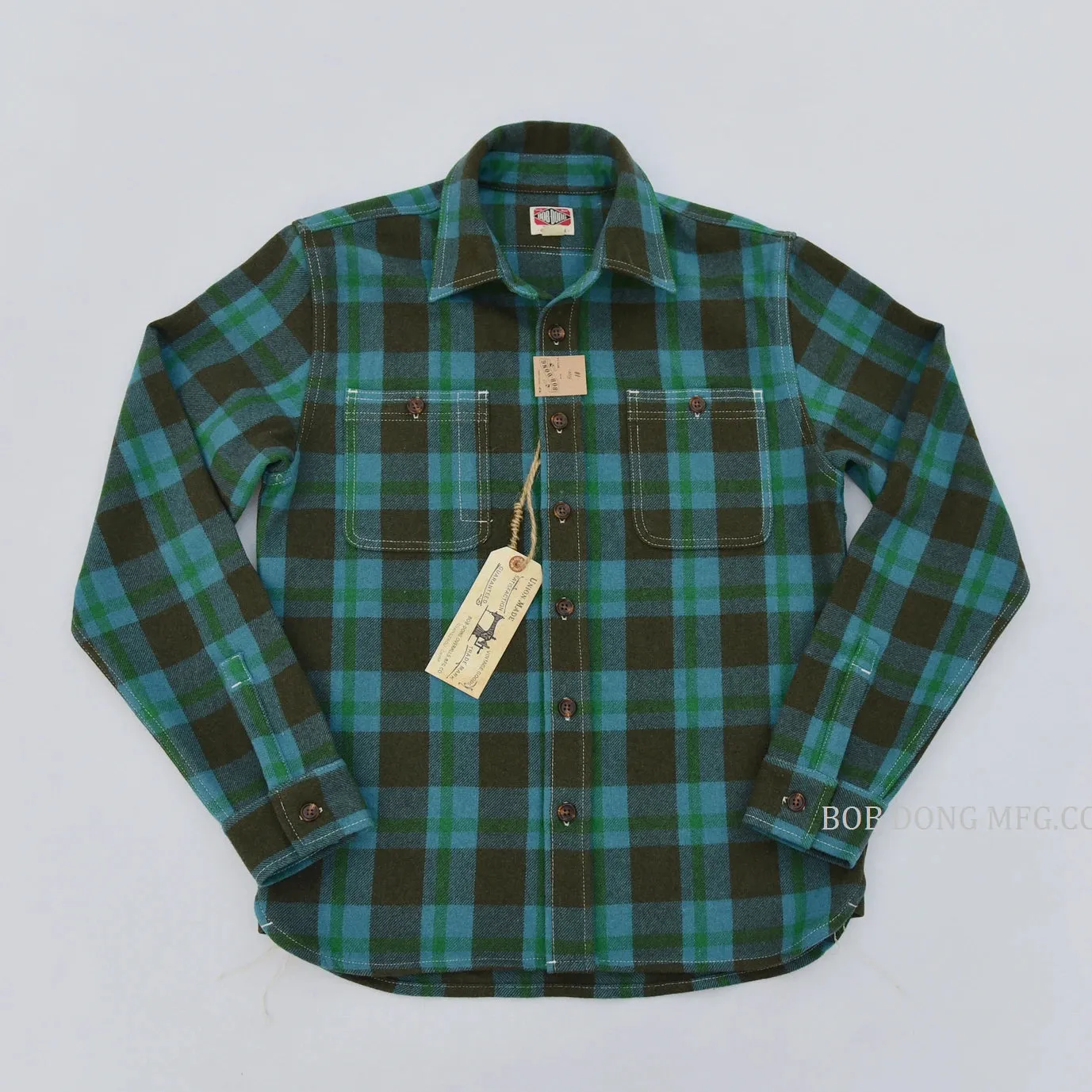 Casual Wool Plaid Shirts with Button Front and Long Sleeves