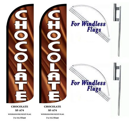 Chocolate Windless Swooper Feather Flags