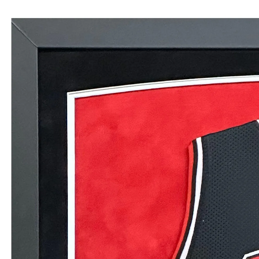 Dennis Rodman Signed Chicago Black Custom Suede Framed basketball Jersey (JSA)