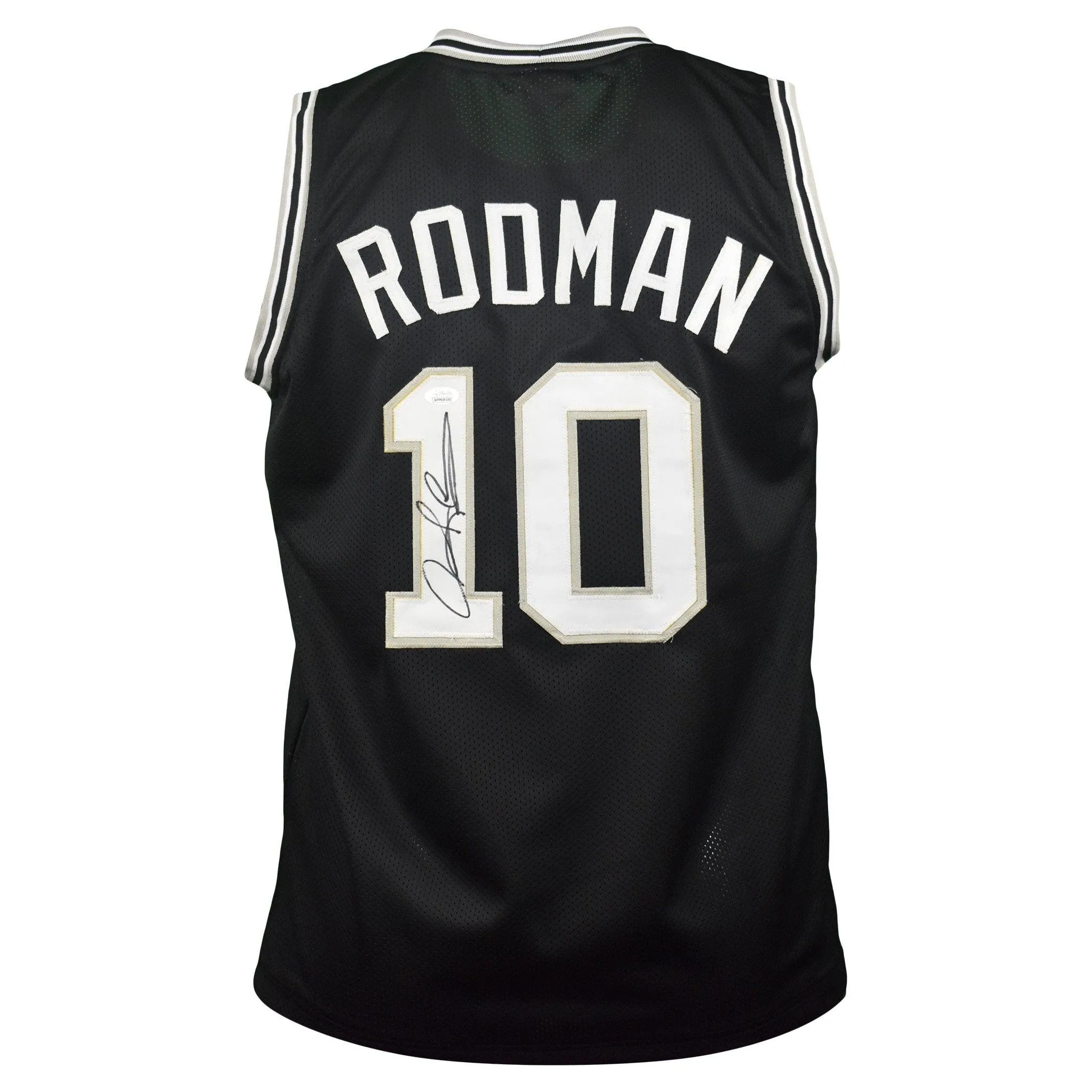 Dennis Rodman Signed San Antonio Black Basketball Jersey (JSA)