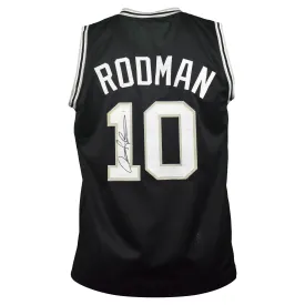 Dennis Rodman Signed San Antonio Black Basketball Jersey (JSA)