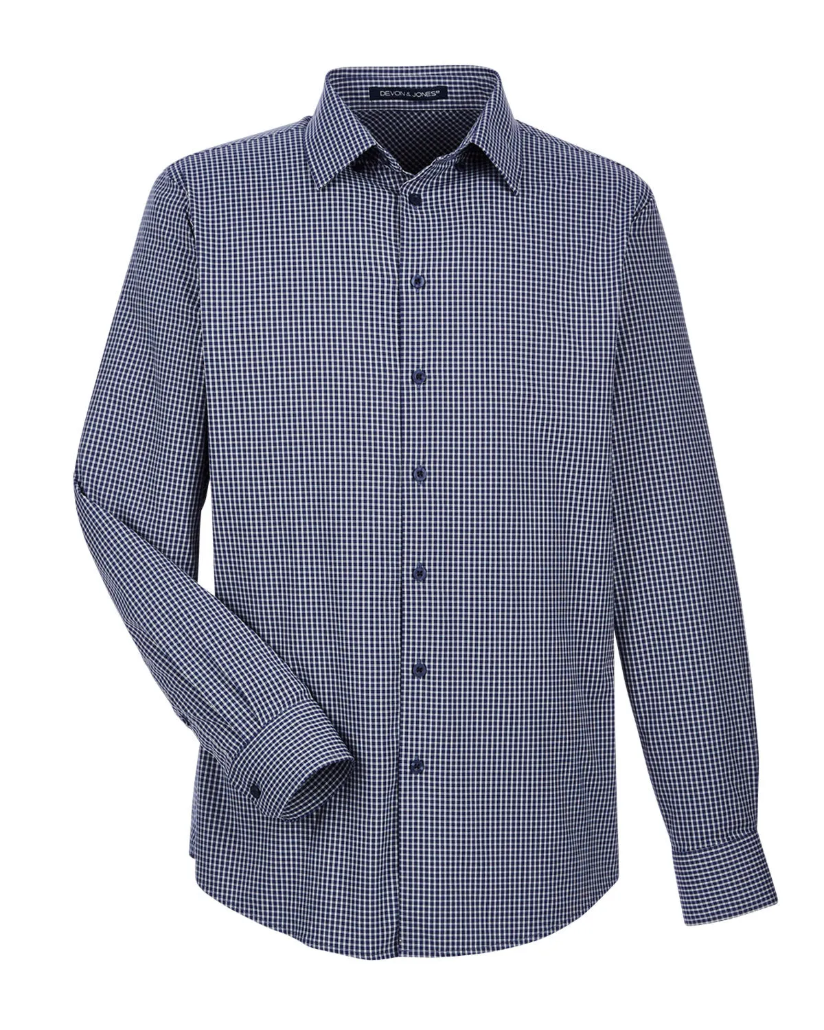 Devon & Jones CrownLux Performance™ Men's Tonal Mini Check Shirt