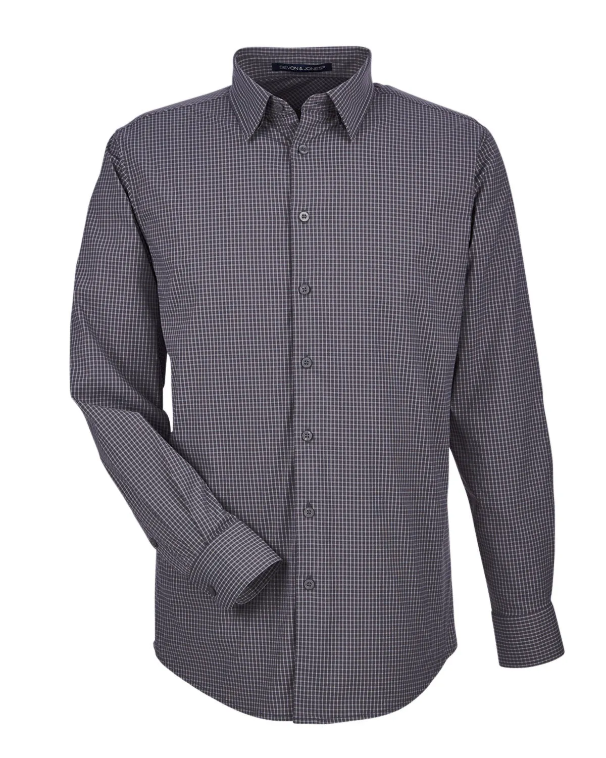 Devon & Jones CrownLux Performance™ Men's Tonal Mini Check Shirt