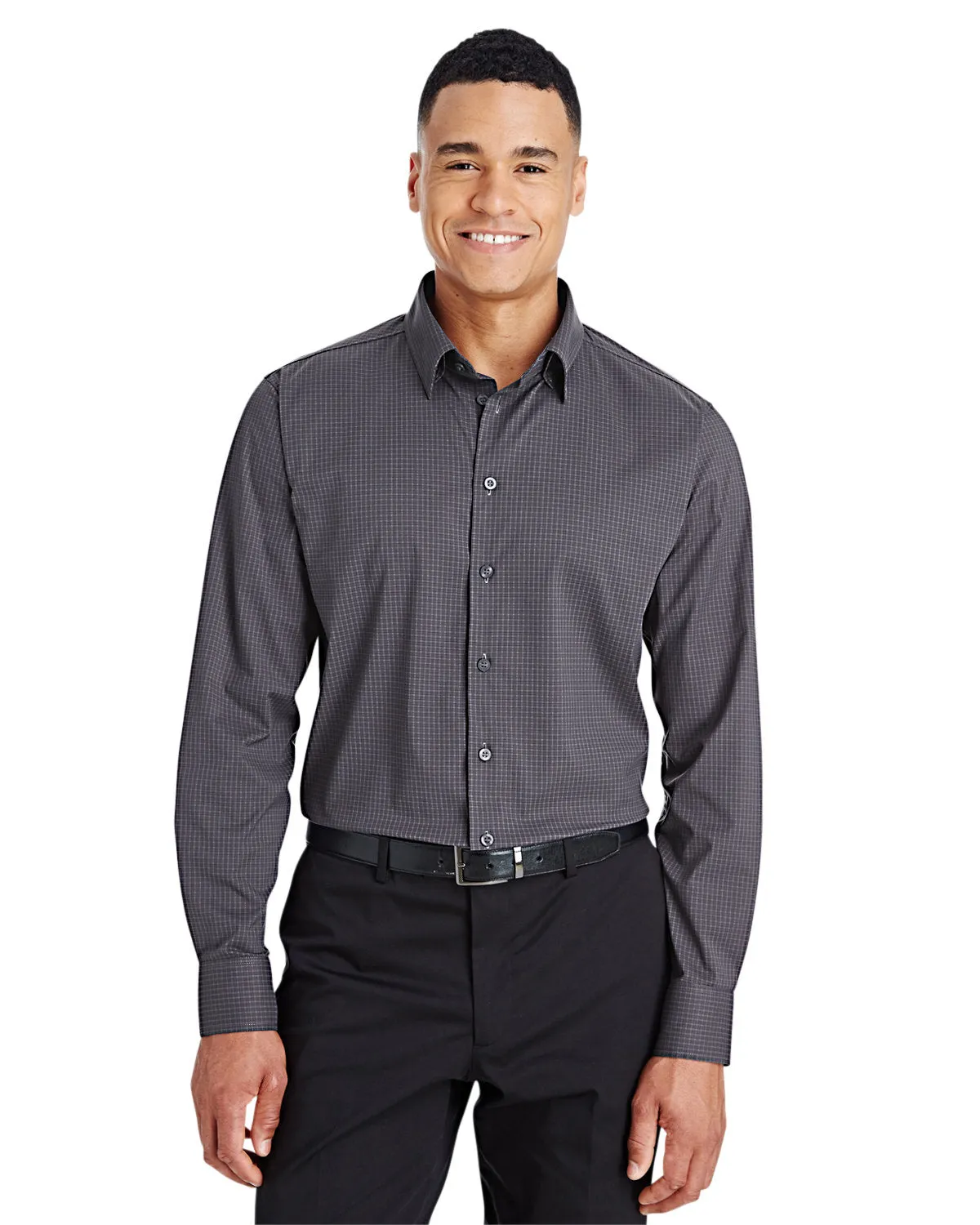 Devon & Jones CrownLux Performance™ Men's Tonal Mini Check Shirt