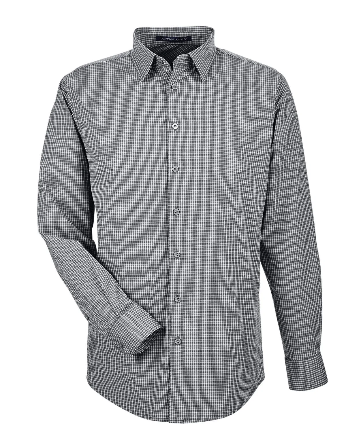 Devon & Jones CrownLux Performance™ Men's Tonal Mini Check Shirt