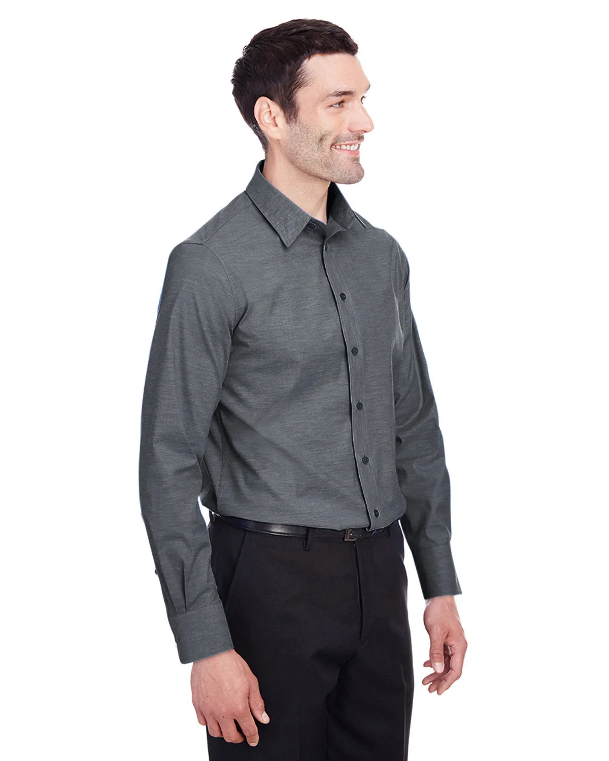 Devon & Jones Men's Crown Collection™ Stretch Pinpoint Chambray Shirt