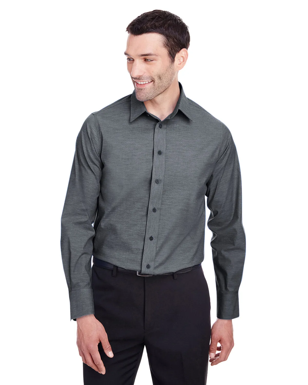 Devon & Jones Men's Crown Collection™ Stretch Pinpoint Chambray Shirt