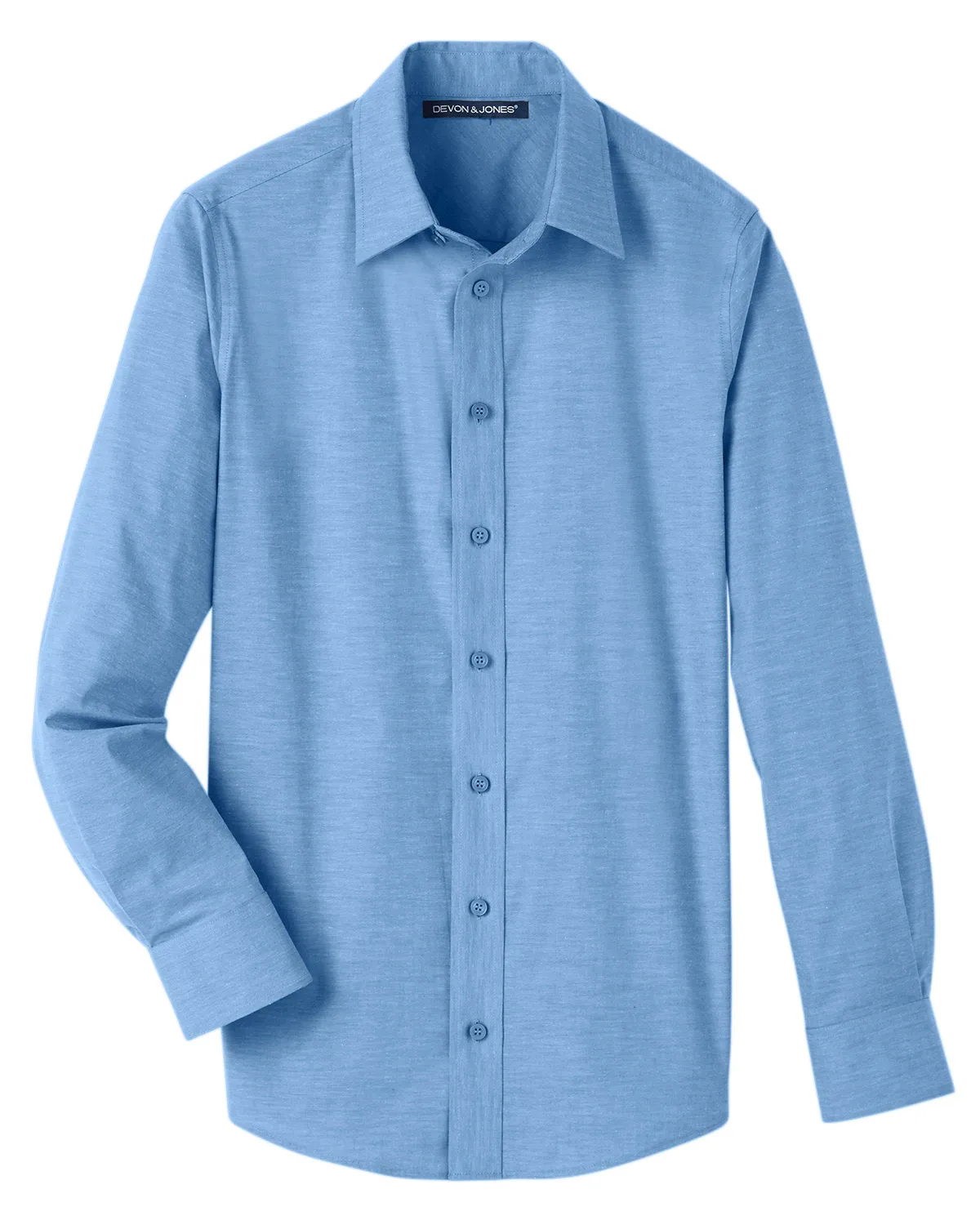 Devon & Jones Men's Crown Collection™ Stretch Pinpoint Chambray Shirt