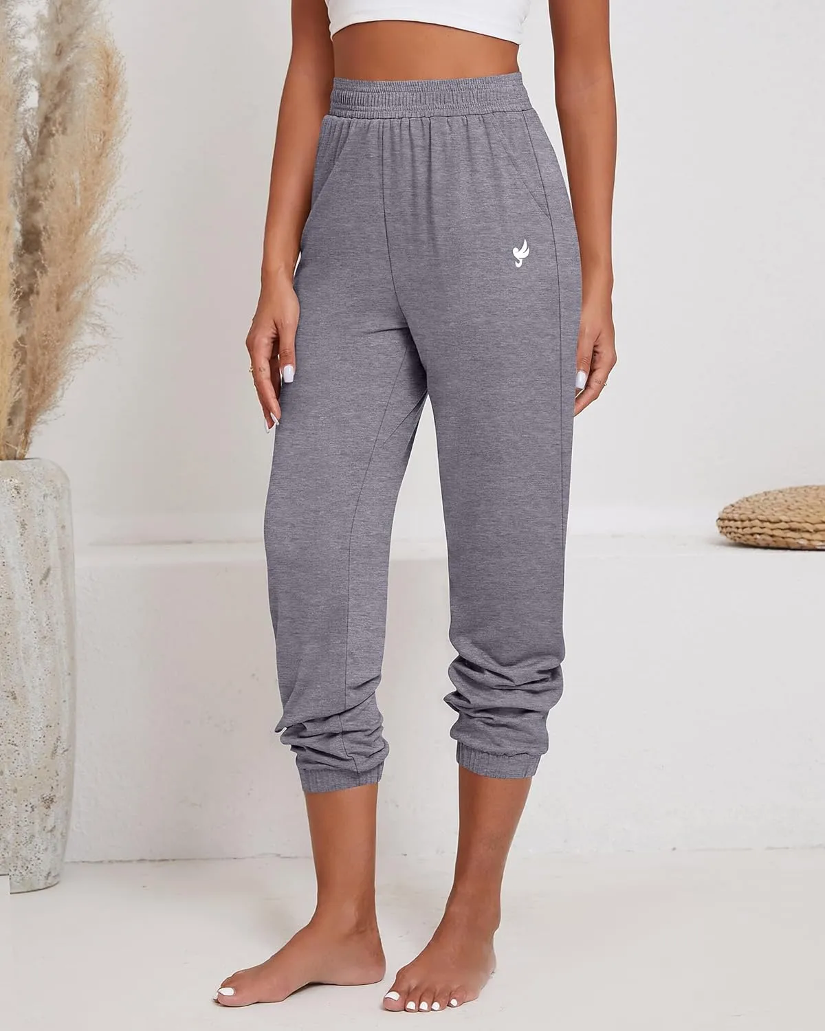 Ficerd 3 Pack Women Sweatpants Trendy Loose Fit Joggers Elastic Sporty Pants Athletic Baggy Lounge Trousers with Pockets