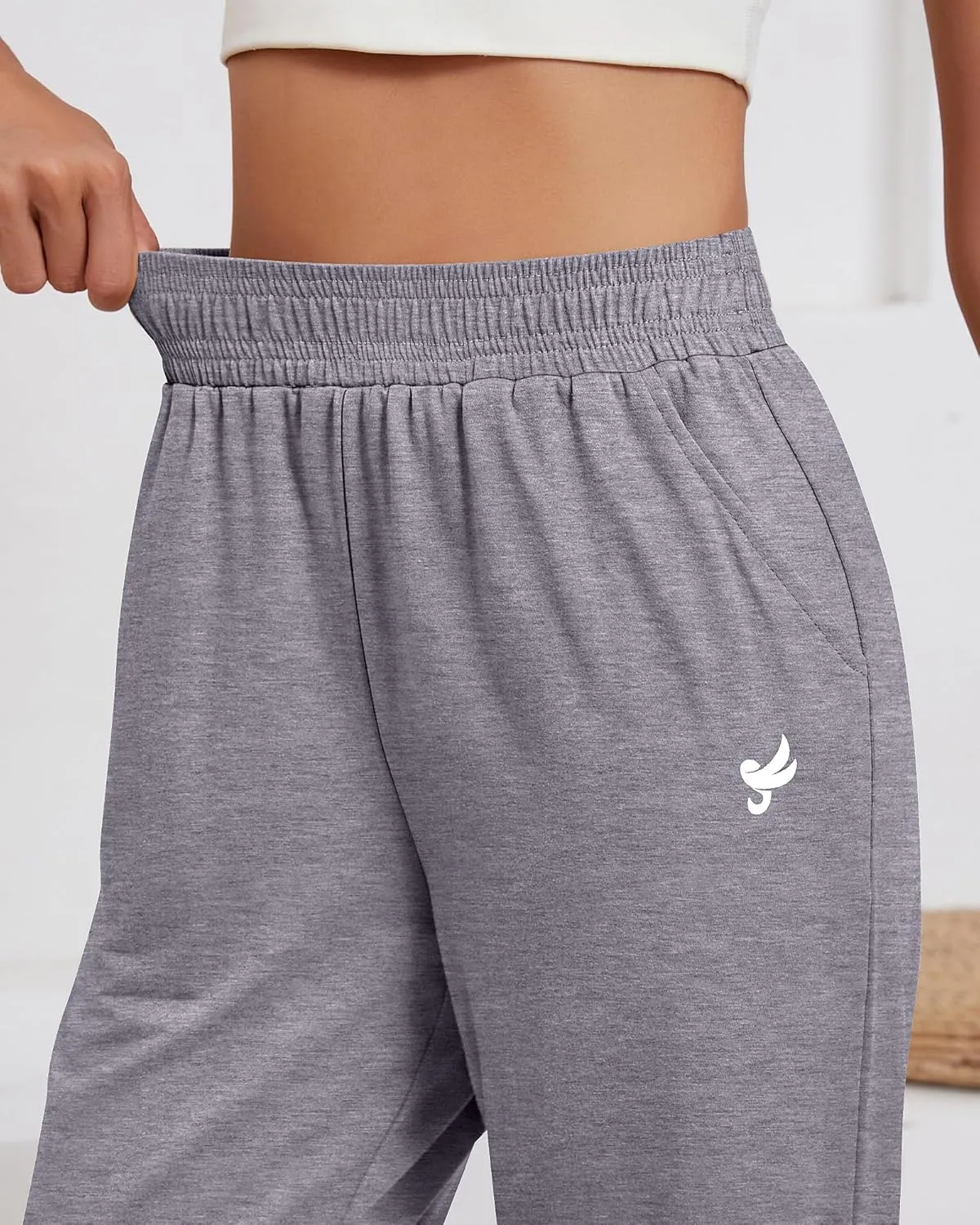 Ficerd 3 Pack Women Sweatpants Trendy Loose Fit Joggers Elastic Sporty Pants Athletic Baggy Lounge Trousers with Pockets