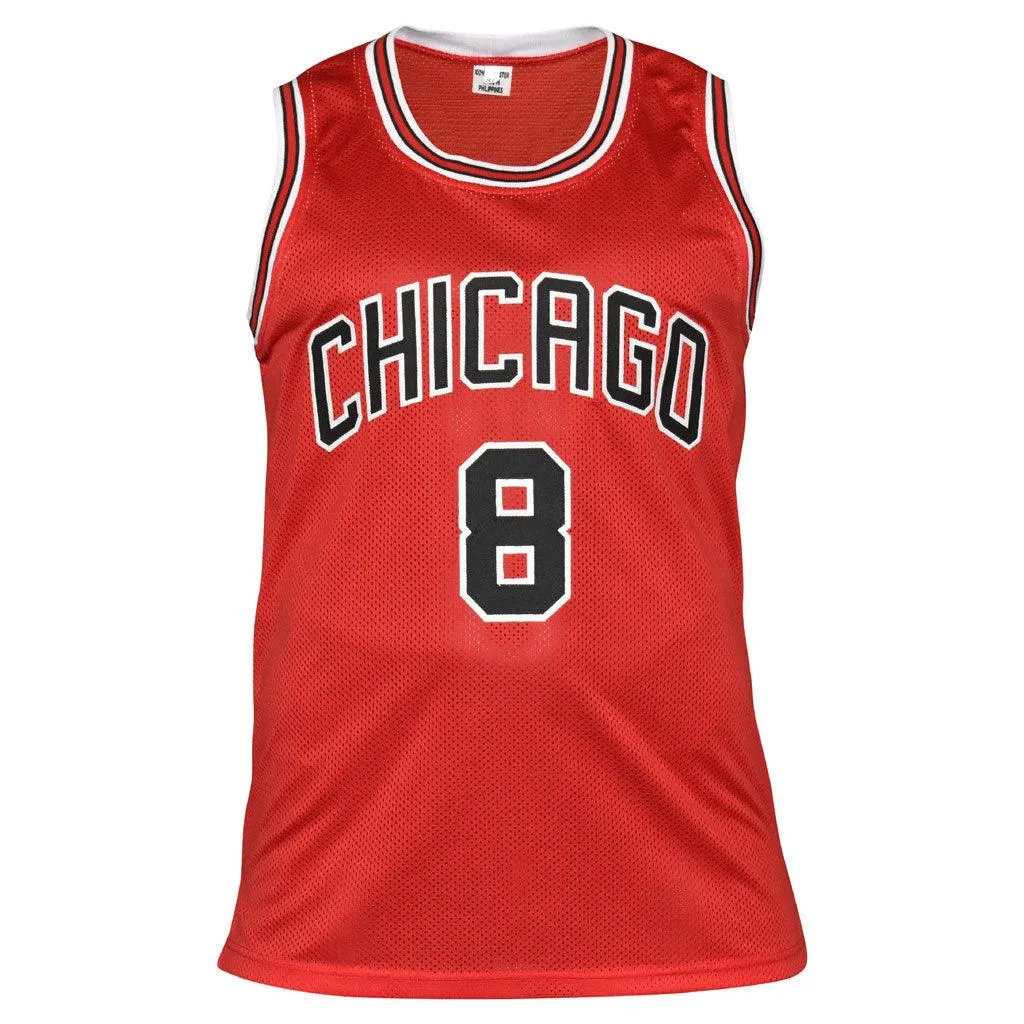 George Gervin Signed HOF 96 Inscription Chicago Red Basketball Jersey (JSA)