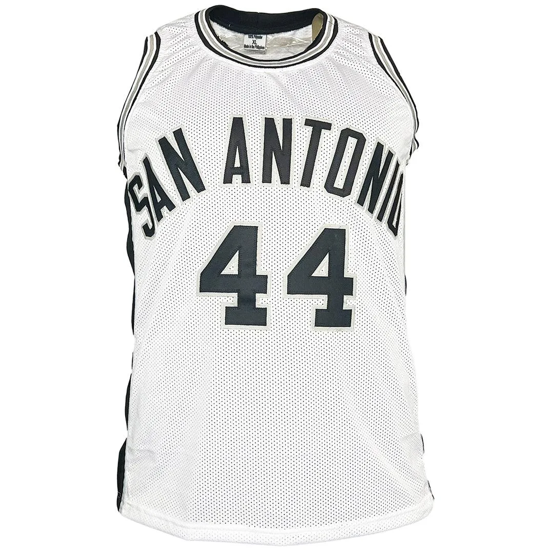 George Gervin Signed HOF 96 Inscription San Antonio White Basketball Jersey (Beckett)