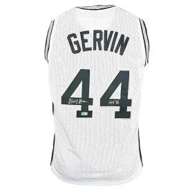 George Gervin Signed HOF 96 Inscription San Antonio White Basketball Jersey (Beckett)