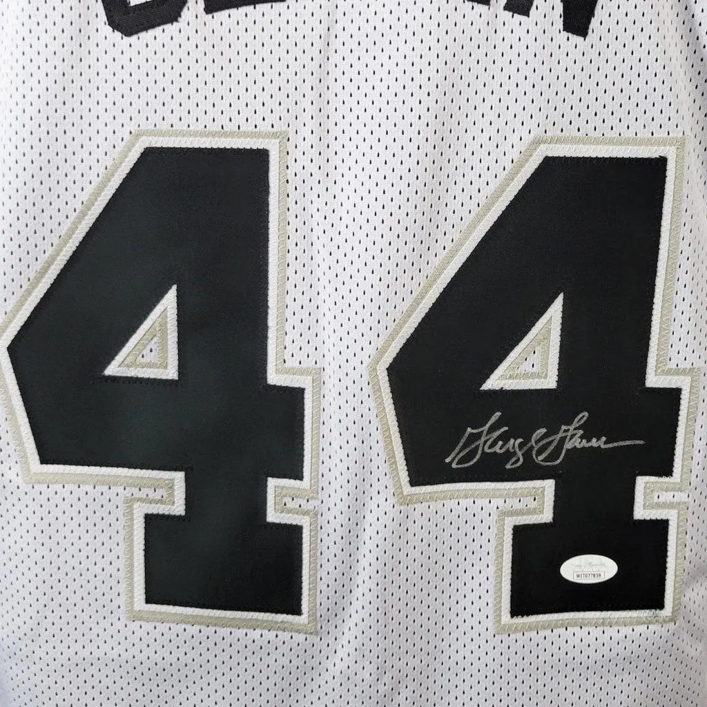 George Gervin Signed San Antonio White Basketball Jersey (JSA)