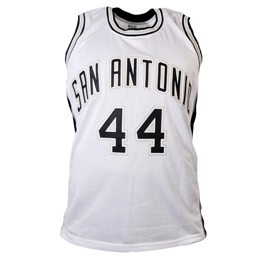 George Gervin Signed San Antonio White Basketball Jersey (JSA)