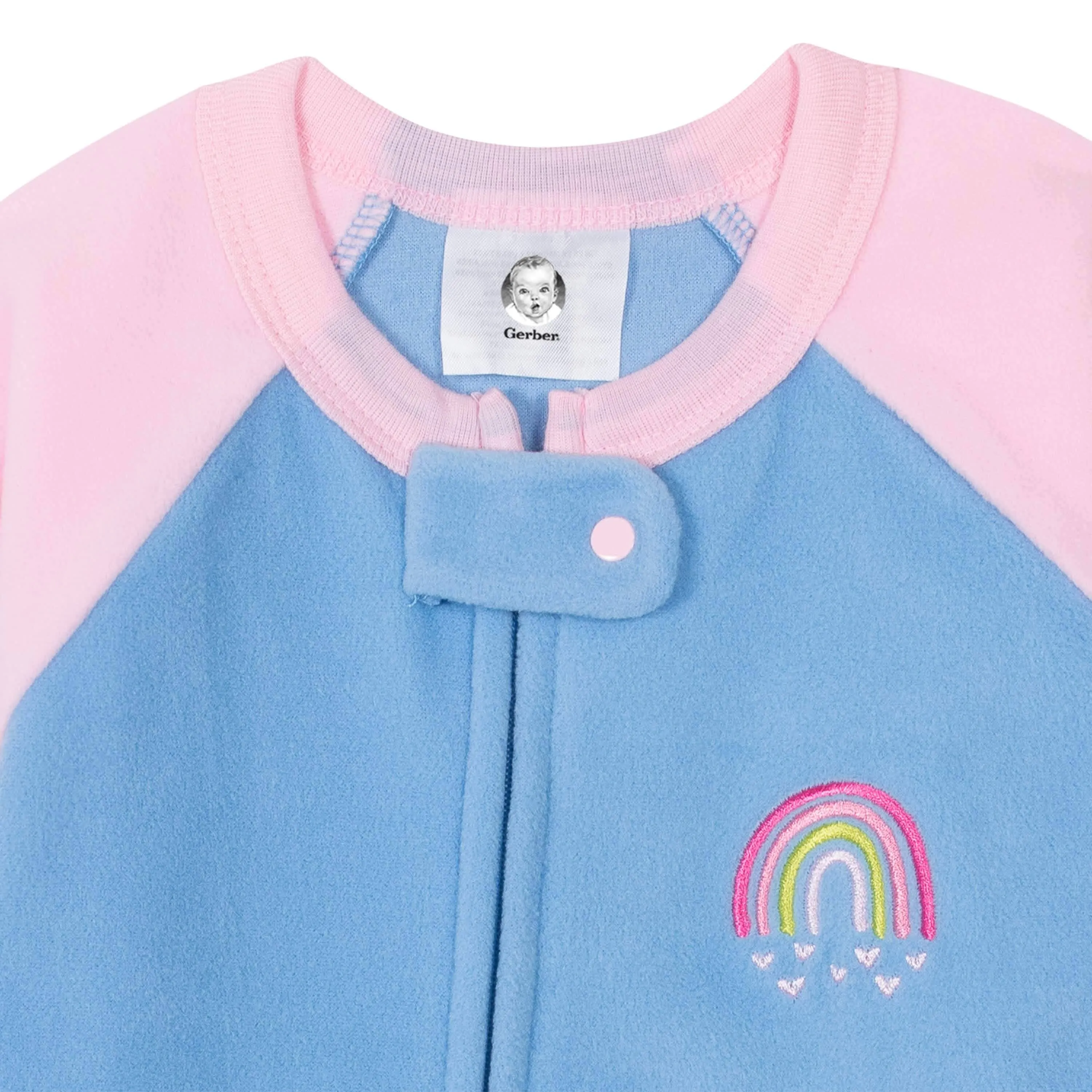 Gerber® 4-Pack Baby Girls Rainbows & Love Fleece Pajamas