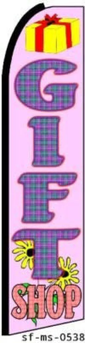 Gift Shop Swooper Feather Flag Complete Set With Pole And Ground Spike