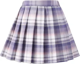 Girls' Pleated Plaid Mini Skirt with Shorts Girl Uniform School Tennis Skater Skirts Skort 2T-14Y