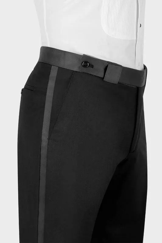 Gold Three Pieces Prom Suits with Black Peaked Lapel Bestmen Txuedo