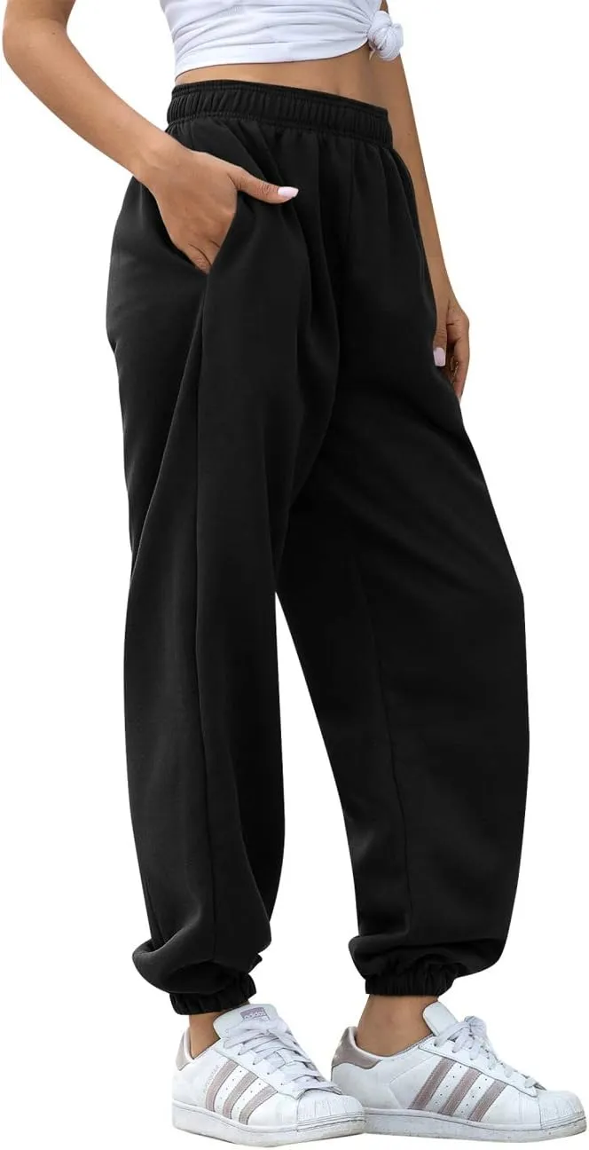 HeSaYep Women's High Waisted Sweatpants Workout Active Joggers Pants Baggy Lounge Bottoms