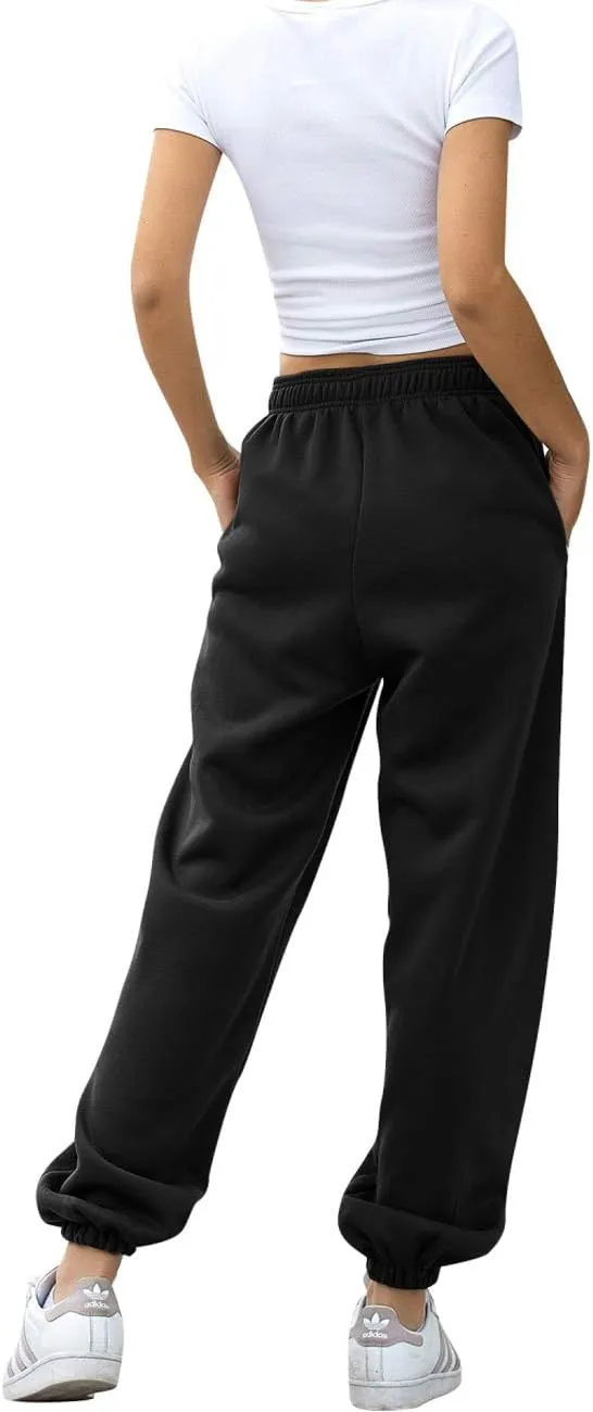 HeSaYep Women's High Waisted Sweatpants Workout Active Joggers Pants Baggy Lounge Bottoms