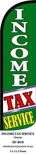 Income Tax Service (Green) Swooper Feather Flags Banner Sign