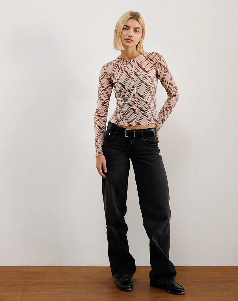Kahula Shirt in Sketchy Stripe Nude