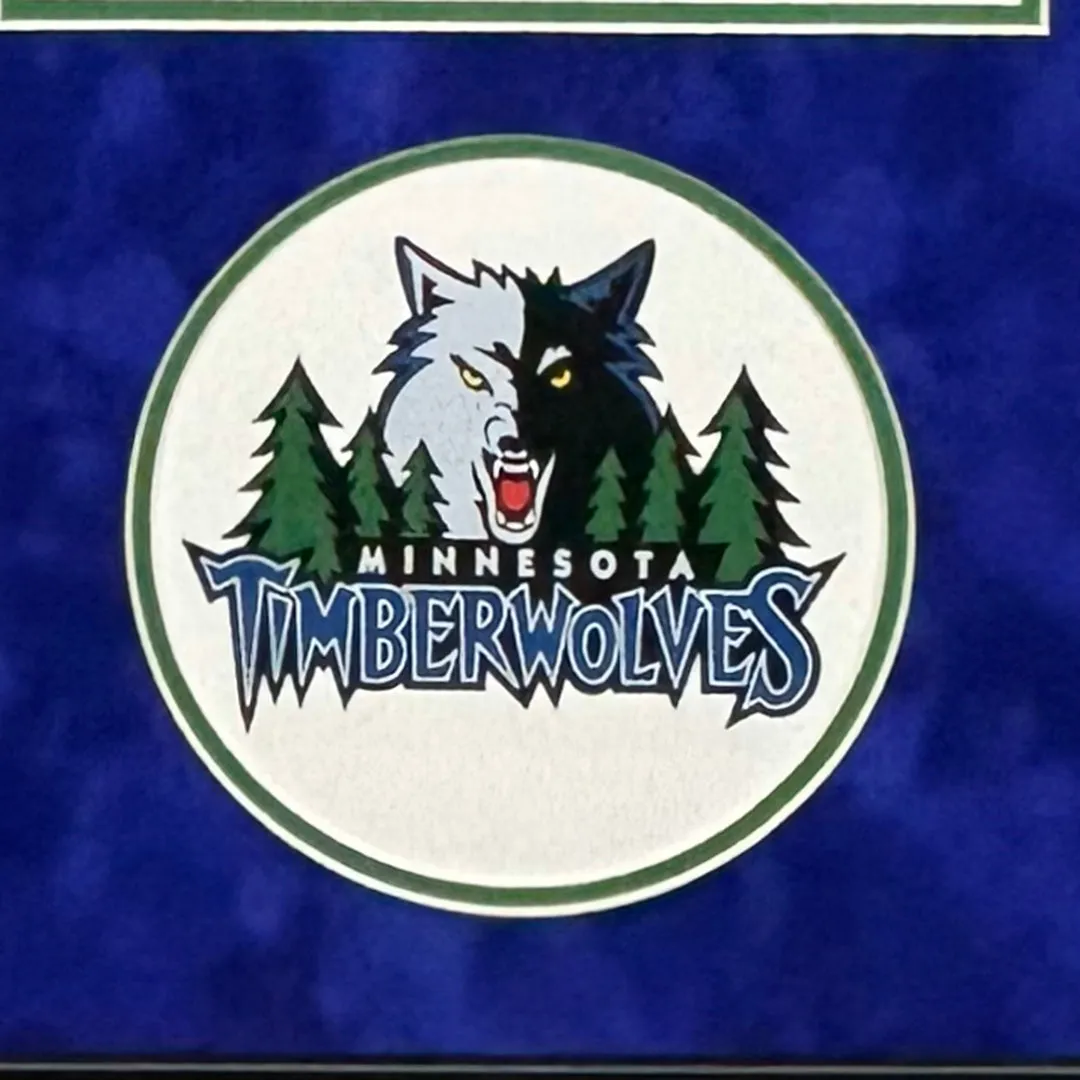 Kevin Garnett Signed Minnesota Timberwolves Custom Suede Matte Framed Basketball Jersey