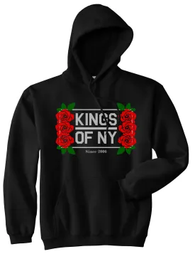 Kings Of NY Rose Vine Logo Mens Pullover Hoodie