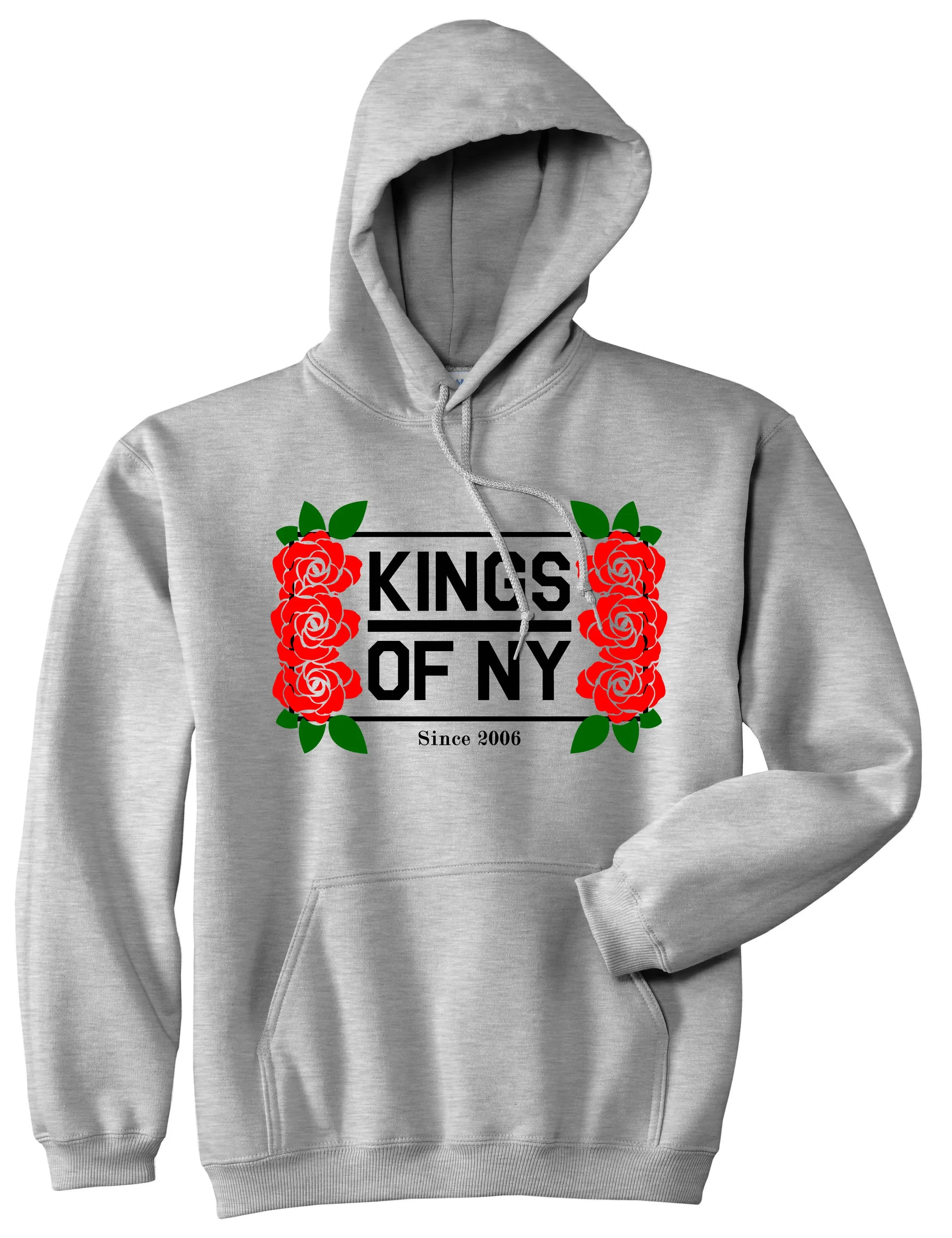Kings Of NY Rose Vine Logo Mens Pullover Hoodie