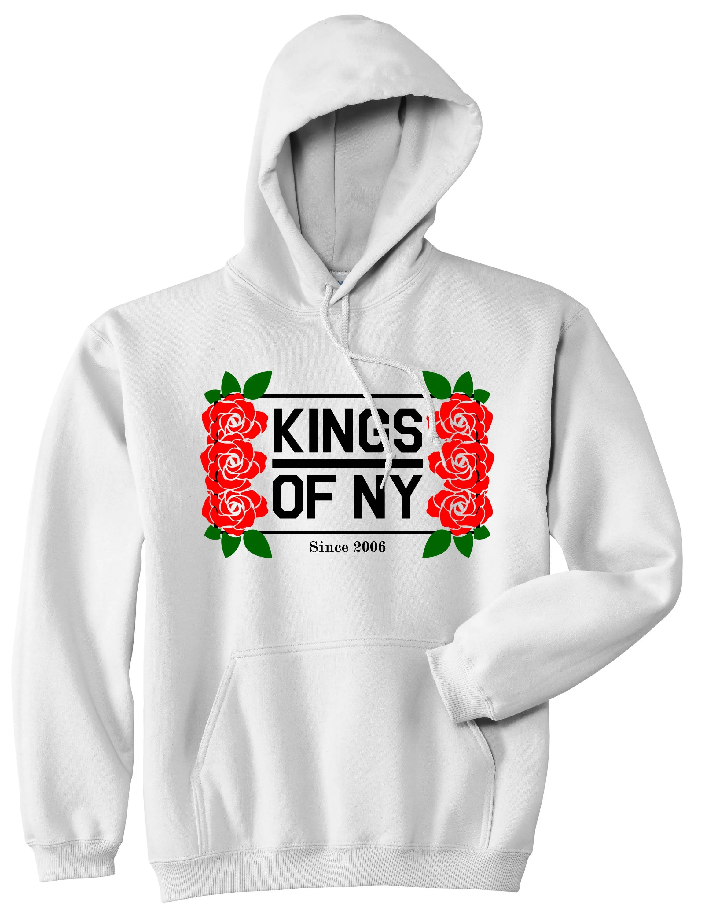 Kings Of NY Rose Vine Logo Mens Pullover Hoodie