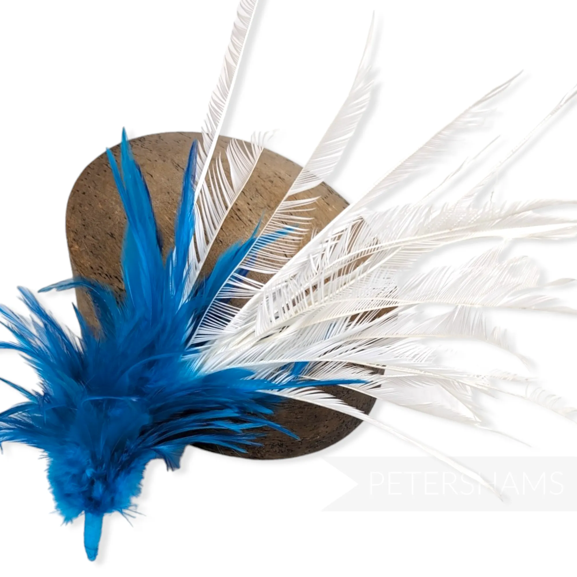 Large Zippered Goose Biot and Hackle Feather Hat Mount