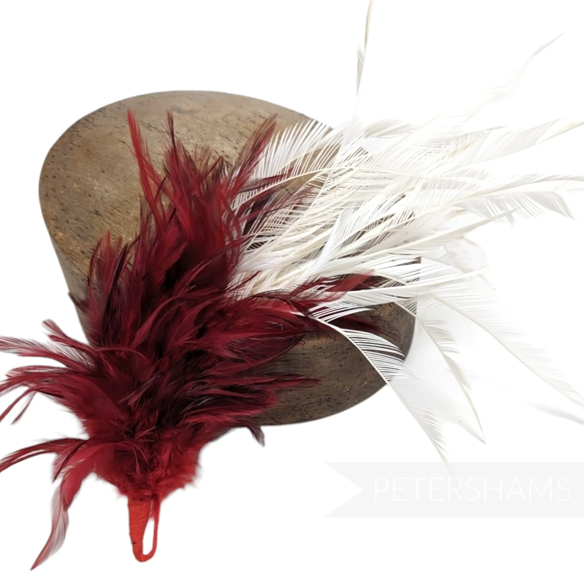 Large Zippered Goose Biot and Hackle Feather Hat Mount