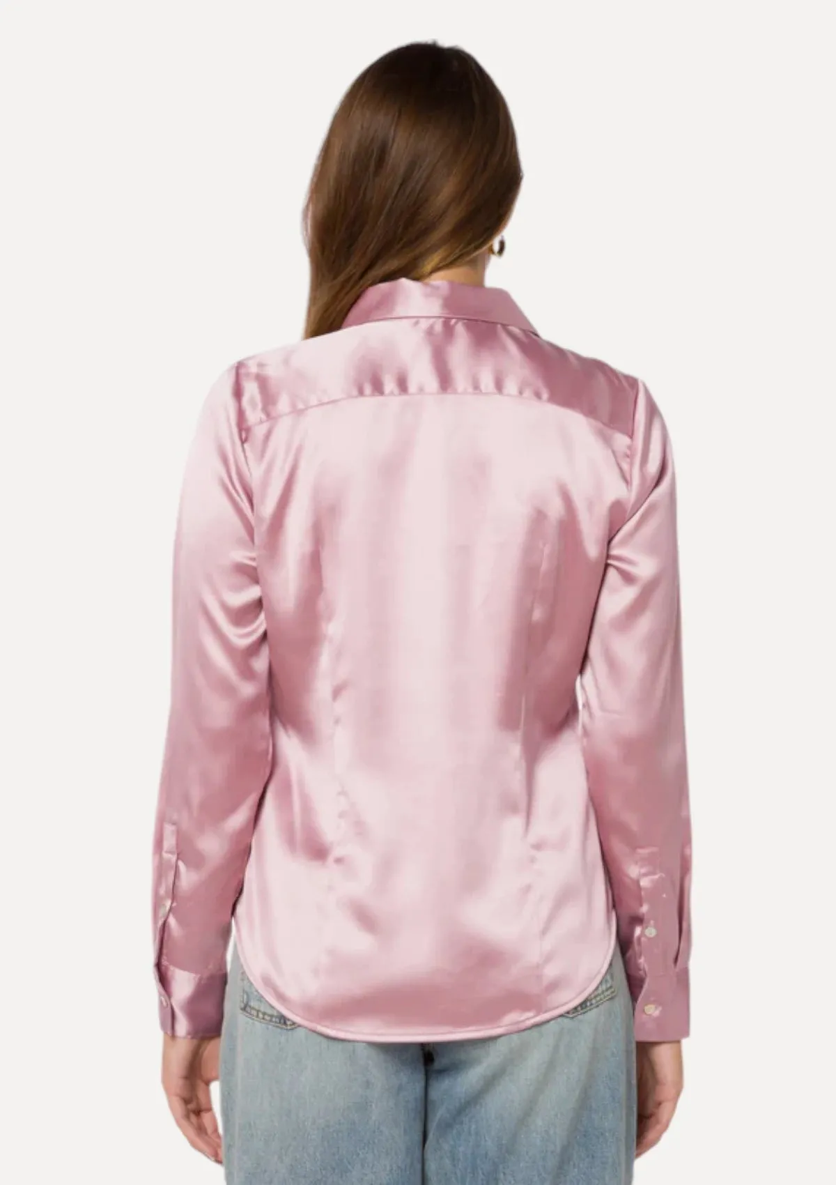 Leanne Long Sleeve Button Down Blouse - Ash Rose
