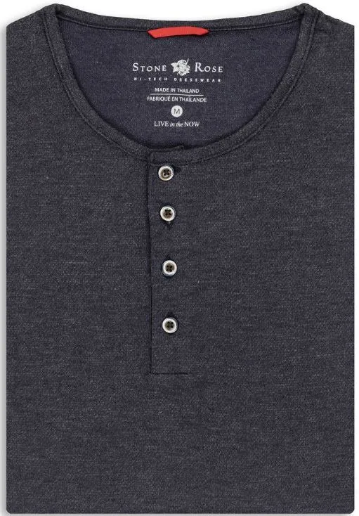 Lightweight Performance Knit Henley - Navy