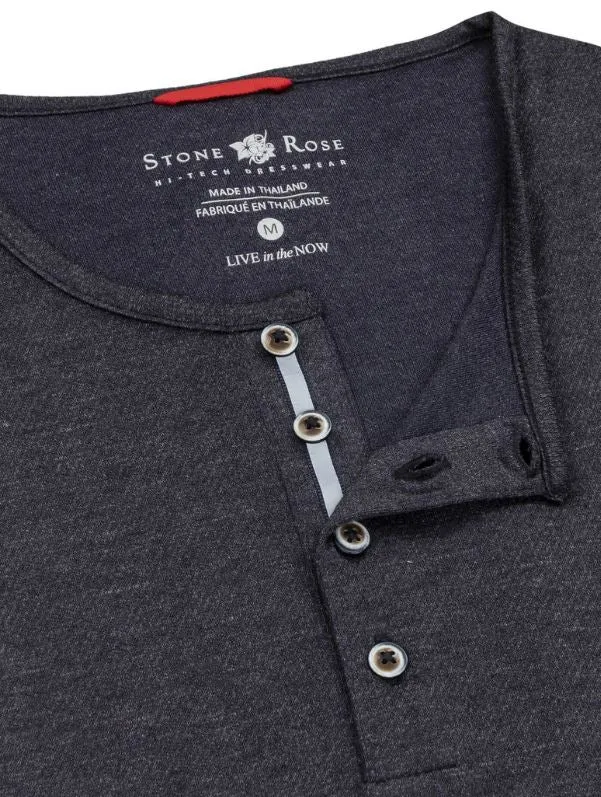 Lightweight Performance Knit Henley - Navy