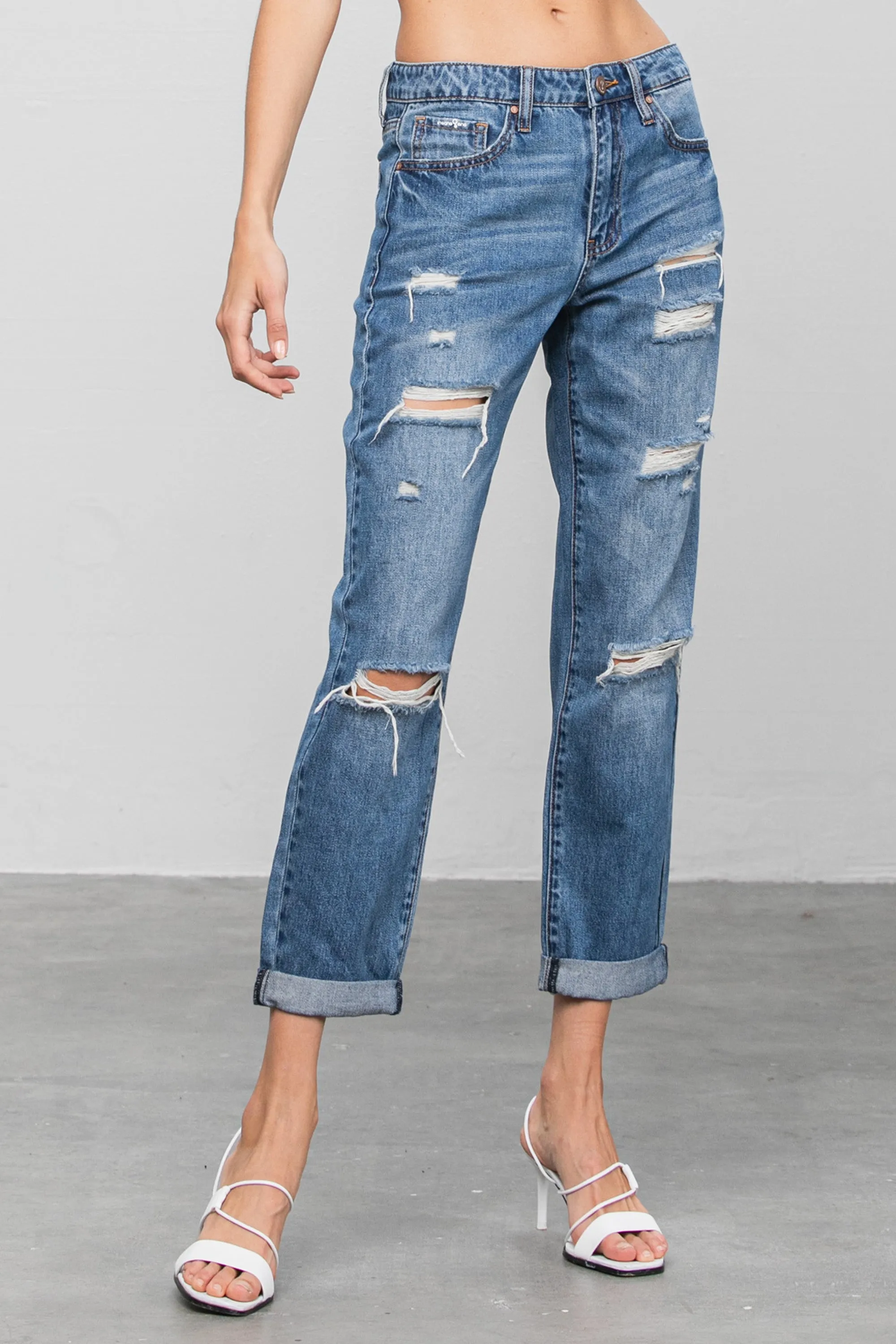 Love Dept Distressed Boyfriend Jeans